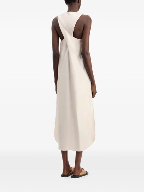 LouLou de Saison Paloma twisted back midi dress - Neutrals