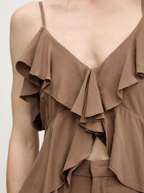 Answear.LAB top damska kolor brązowy gładka