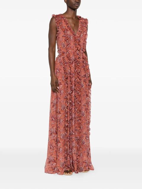 Ulla Johnson Aida ruffled floral gown - Brown