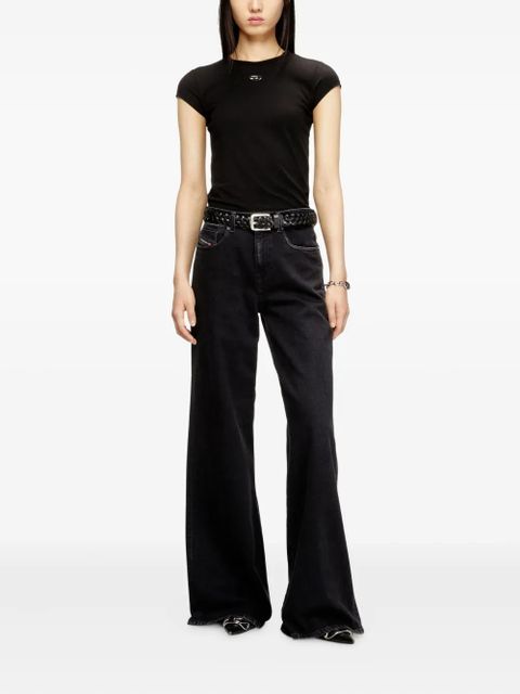 Diesel T-Angie logo-embroidery T-shirt - Black