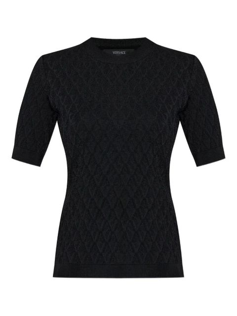 Versace textured short-sleeve top - Black - zdjęcie produktu nr 1