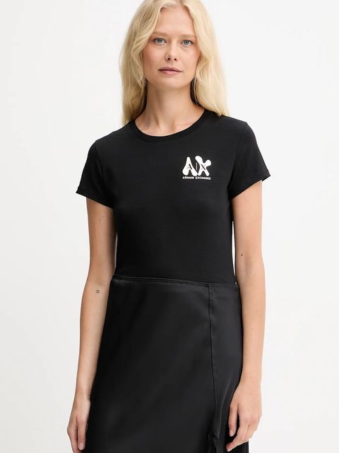 Armani Exchange t-shirt damski kolor czarny XW001347 AF17173 - zdjęcie produktu nr 1