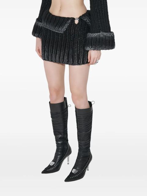 MISBHV knitted draped mini skirt - Black