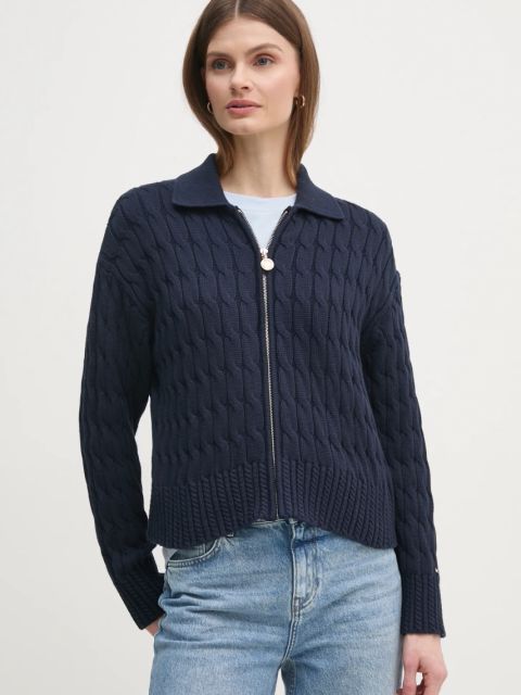 Tommy Hilfiger kardigan damski kolor granatowy WW0WW44501
