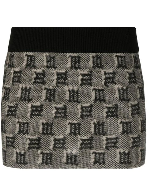 MISBHV monogram intarsia-knit miniskirt - Grey - zdjęcie produktu nr 1