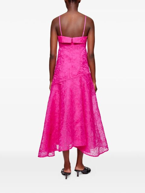 GANNI straps A-line midi dress - Pink