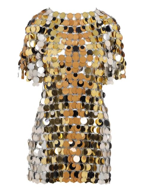 Rabanne chainmail-embellished mini dress - Gold - zdjęcie produktu nr 1
