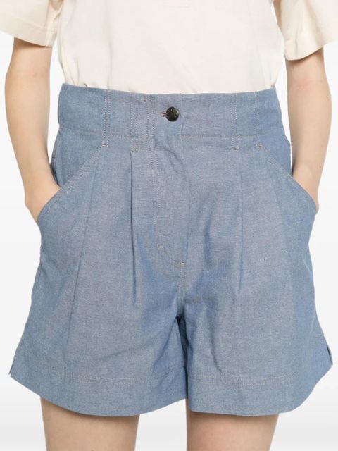 Moncler Grenoble pleated button shorts - Blue