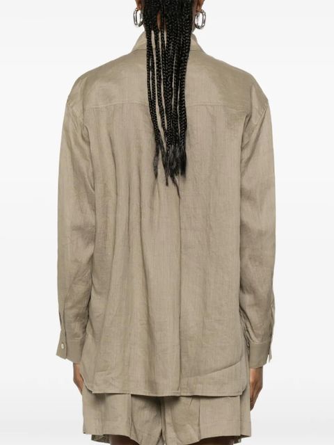 Eleh pleated layer shirt - Brown