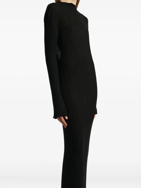 KHAITE ribbed open-back midi dress - Black - zdjęcie produktu nr 1