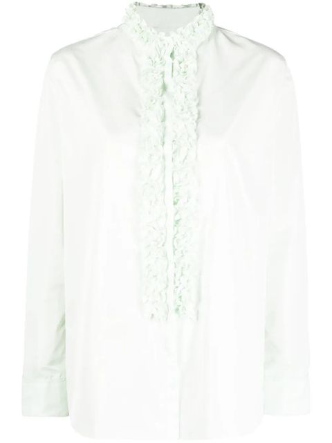 Jil Sander ruffle-detail blouse - Green - zdjęcie produktu nr 1