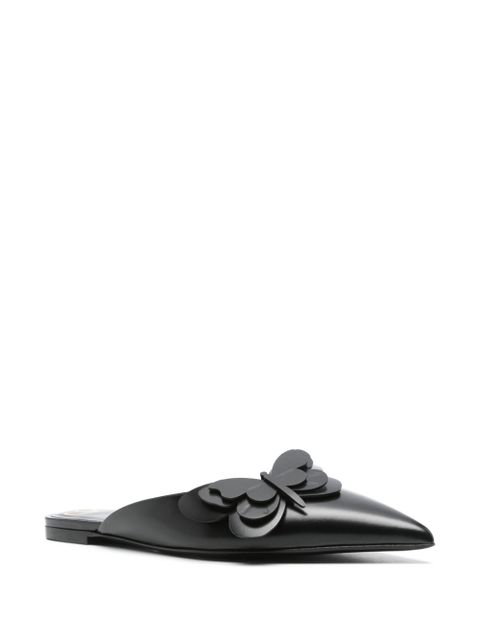 Valentino Garavani butterfly-appliqué slippers - Black - zdjęcie produktu nr 2