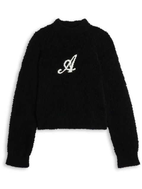 Axel Arigato logo-intarsia brushed jumper - Black - zdjęcie produktu nr 1