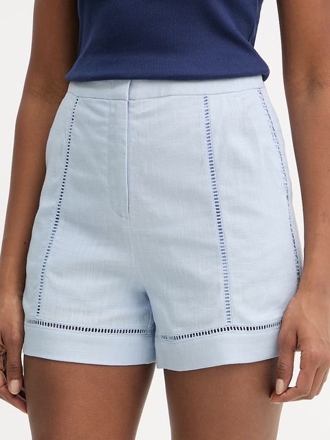 Karl Lagerfeld szorty damskie z dodatkiem lnu - zdjęcie produktu nr 2