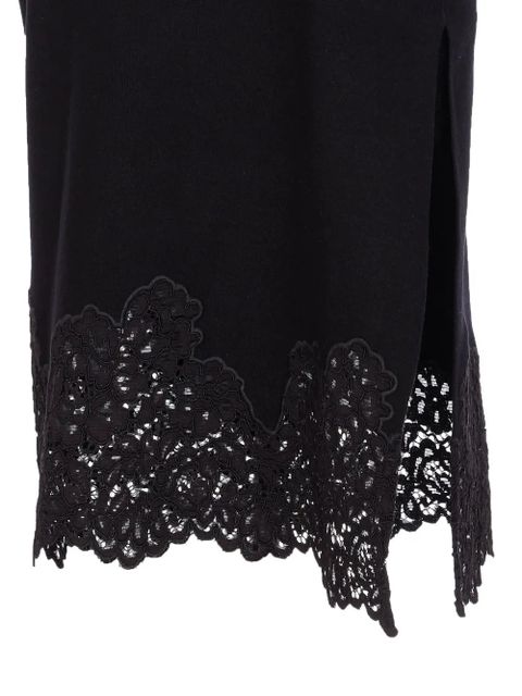 TWINSET elasticated lace-trimmed skirt - Black