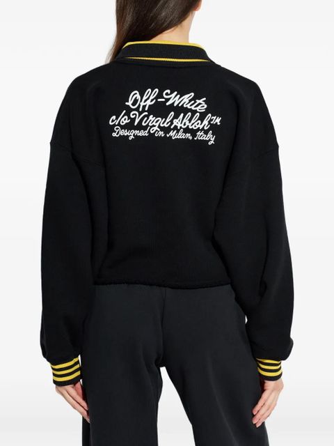 Off-White appliqué-detail cropped jumper - Black