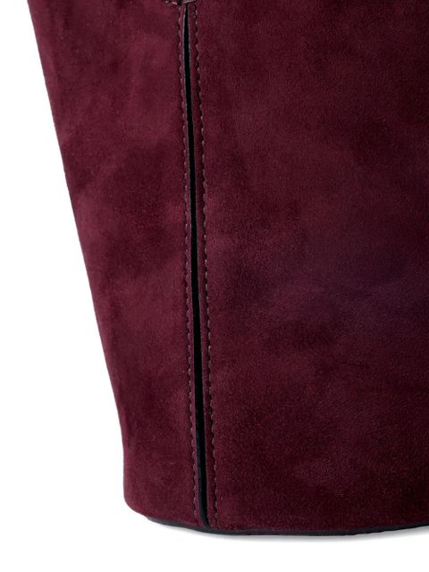 Chloé sculptural handle suede clutch bag - Red