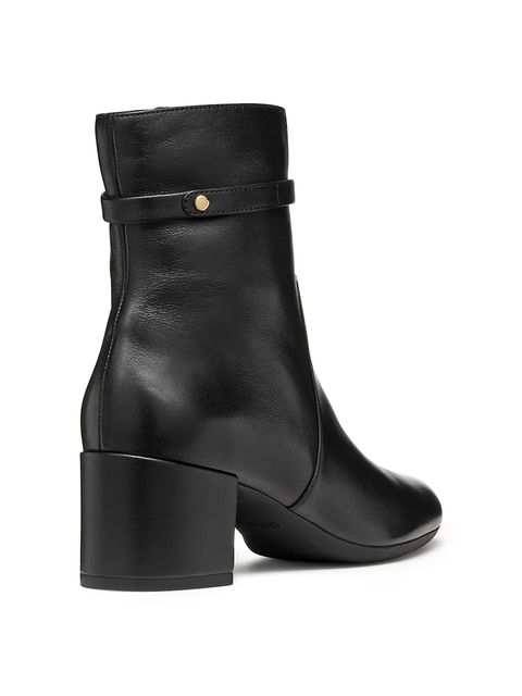 Geox botki skórzane D ELEANA damskie kolor czarny na słupku D56TWC 00085 C9999