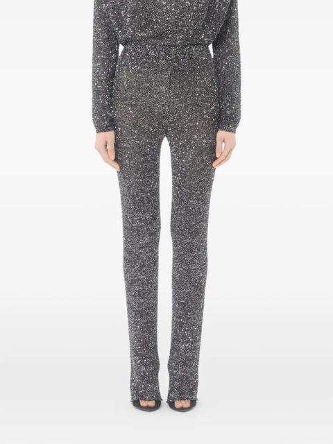 Valentino Garavani sequin elastic straight trousers - Black