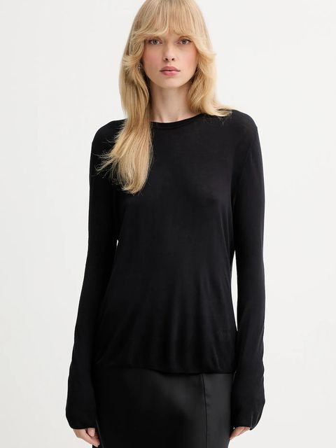 Calvin Klein sweter damski kolor czarny lekki LV044C339G - zdjęcie produktu nr 1