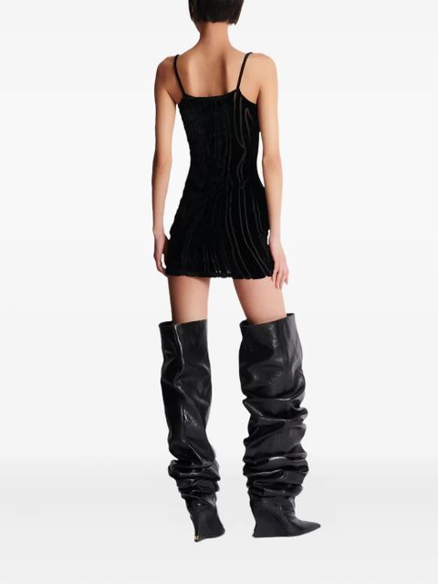 Balmain zebra-print velvet mini dress - Black