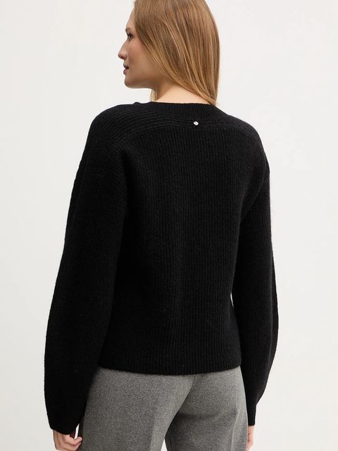 BOSS Orange sweter z dodatkiem wełny damski kolor czarny 50548929 - zdjęcie produktu nr 2