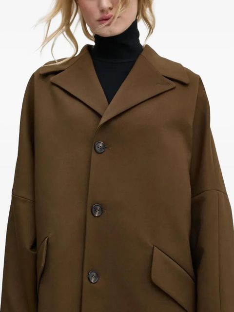 MM6 Maison Margiela button-fastening wide-sleeve coat - Brown