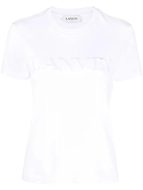 Lanvin logo-embroidered round-neck T-shirt - White - zdjęcie produktu nr 1