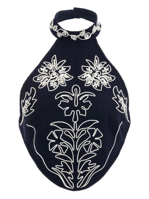 Agua By Agua Bendita Elay embroidered halter-neck top - Blue - zdjęcie produktu nr 1