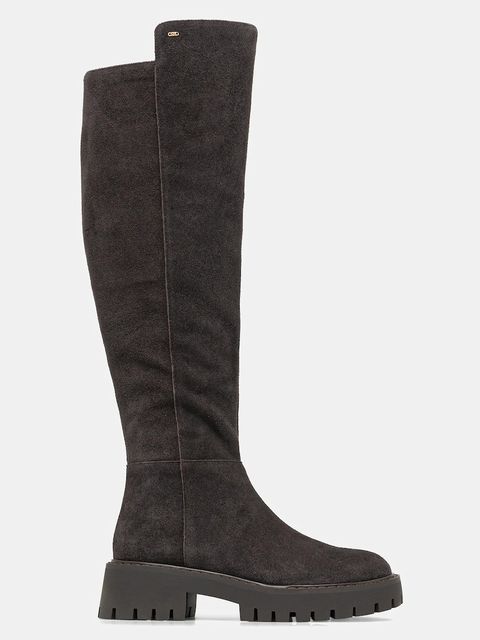 MICHAEL Michael Kors kozaki zamszowe Asher damskie kolor brązowy na płaskim obcasie 40F5ASFB5S.251 - zdjęcie produktu nr 2