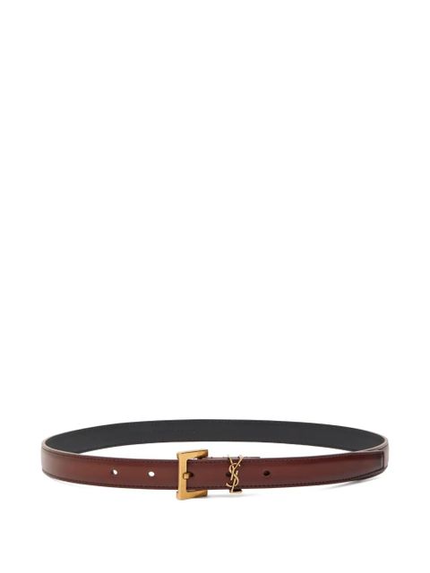 Saint Laurent Cassandre leather belt - Brown - zdjęcie produktu nr 1
