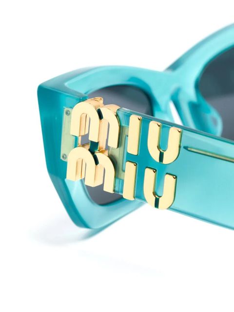 Miu Miu Eyewear logo-plaque arm sunglasses - Blue