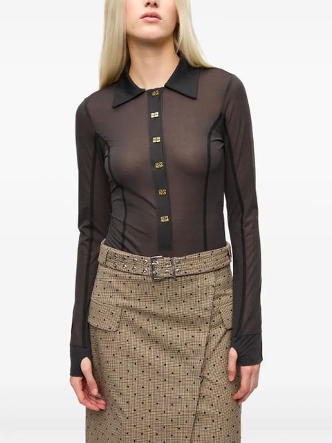 GANNI semi-sheer top - Grey - zdjęcie produktu nr 2