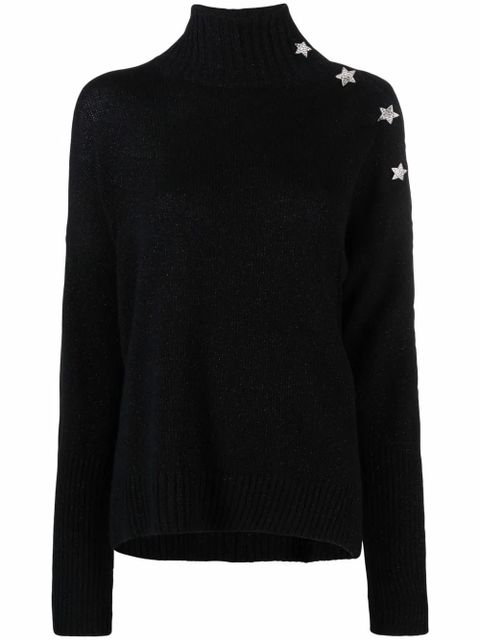 Zadig&Voltaire Alma star-charm high-neck jumper - Black - zdjęcie produktu nr 1