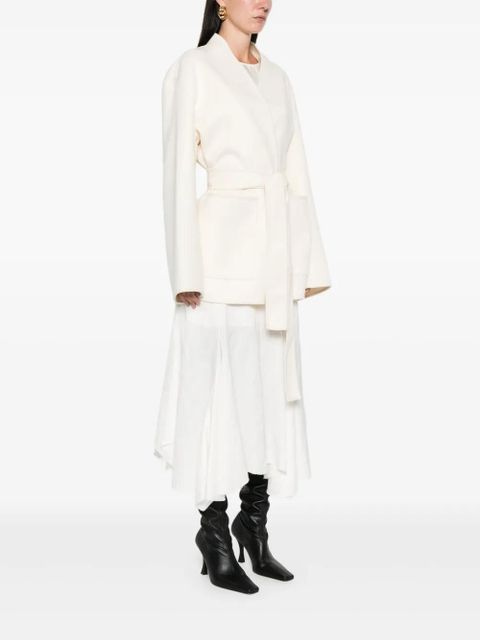Róhe belted wool jacket - White