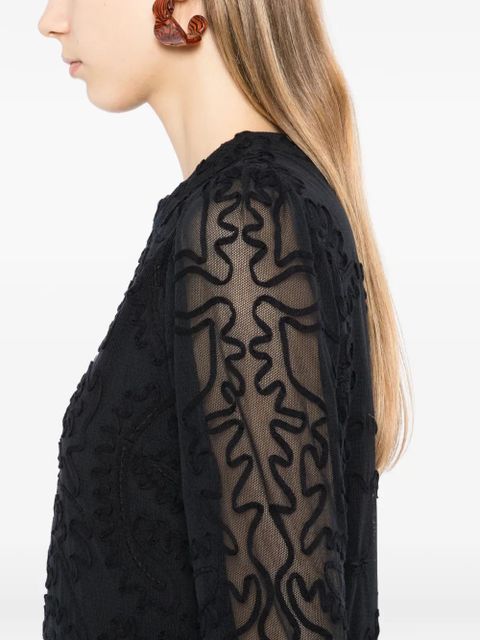 FARM Rio floral-embroidered maxi dress - Black