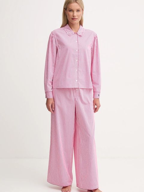 Polo Ralph Lauren piżama bawełniana damska kolor różowy bawełniana 4P0374 - zdjęcie produktu nr 1