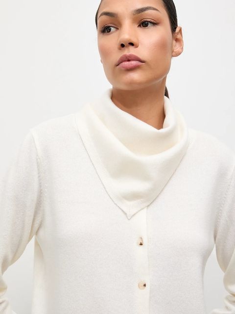 Answear.LAB kardigan z wełny merino z apaszką damski kolor beżowy lekki