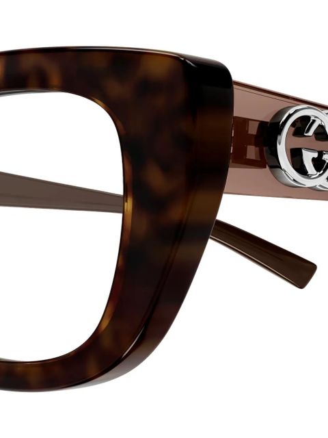 Gucci Eyewear Interlocking G cat-eye glasses - Brown