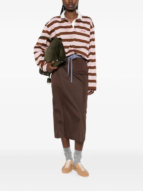 Prada striped drawstring polo shirt - Pink - zdjęcie produktu nr 2