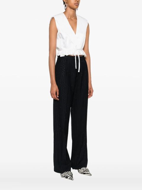 SANDRO ruffled V-neck top - Neutrals - zdjęcie produktu nr 2