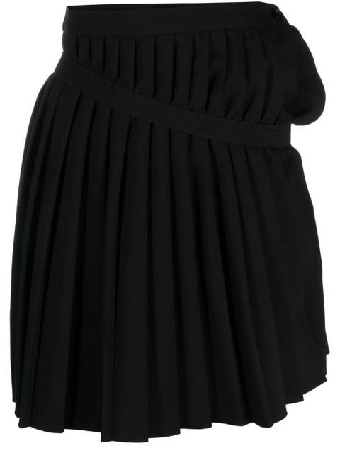 MM6 Maison Margiela asymmetric pleated miniskirt - Black - zdjęcie produktu nr 1
