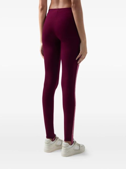 GCDS logo-tape piquet leggings - Pink