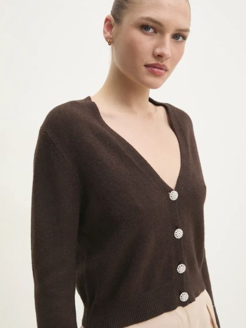 Answear.LAB kardigan damski kolor brązowy lekki