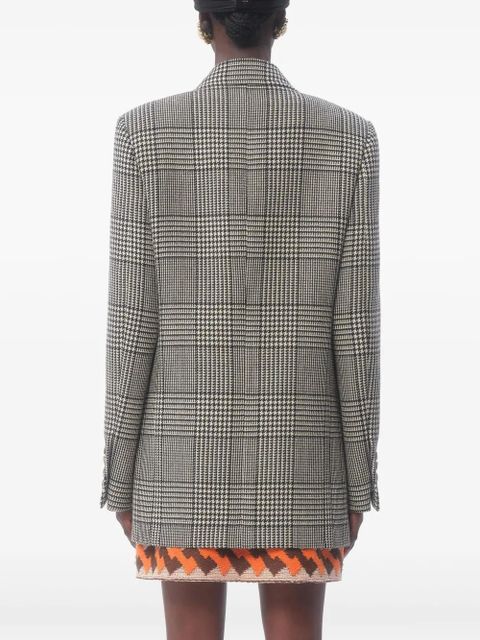 Valentino Garavani houndstooth-pattern virgin-wool blazer - Black