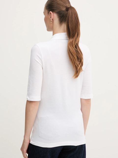 Lacoste t-shirt bawełniany kolor biały - zdjęcie produktu nr 2