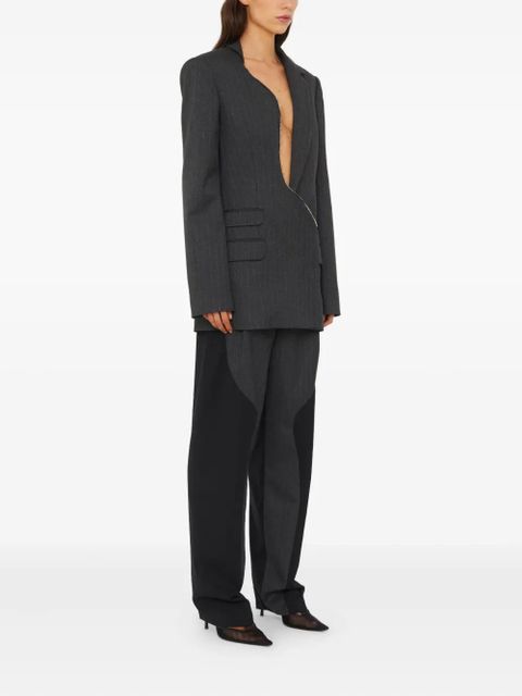 Christopher Esber Torrent pinstripe asymmetrical blazer - Black