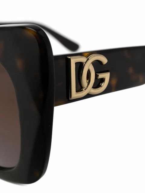 Dolce & Gabbana Eyewear logo-embellished cat-eye sunglasses - Black
