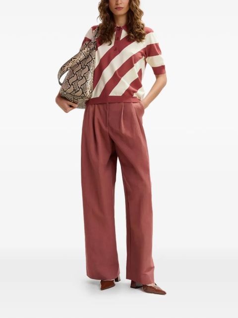 Essentiel Antwerp striped rhinestone polo top - Red - zdjęcie produktu nr 2