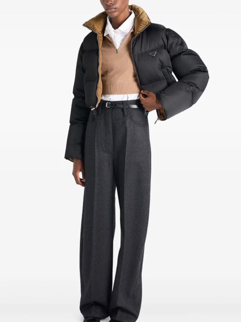 Prada padded stand-up collar jacket - Black